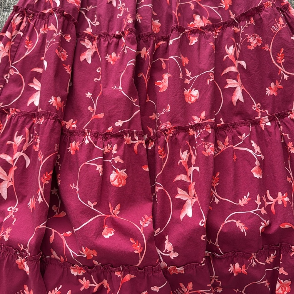 Hill House Nesli Nap Dress in Burgundy Botanical - Picture 4 of 6